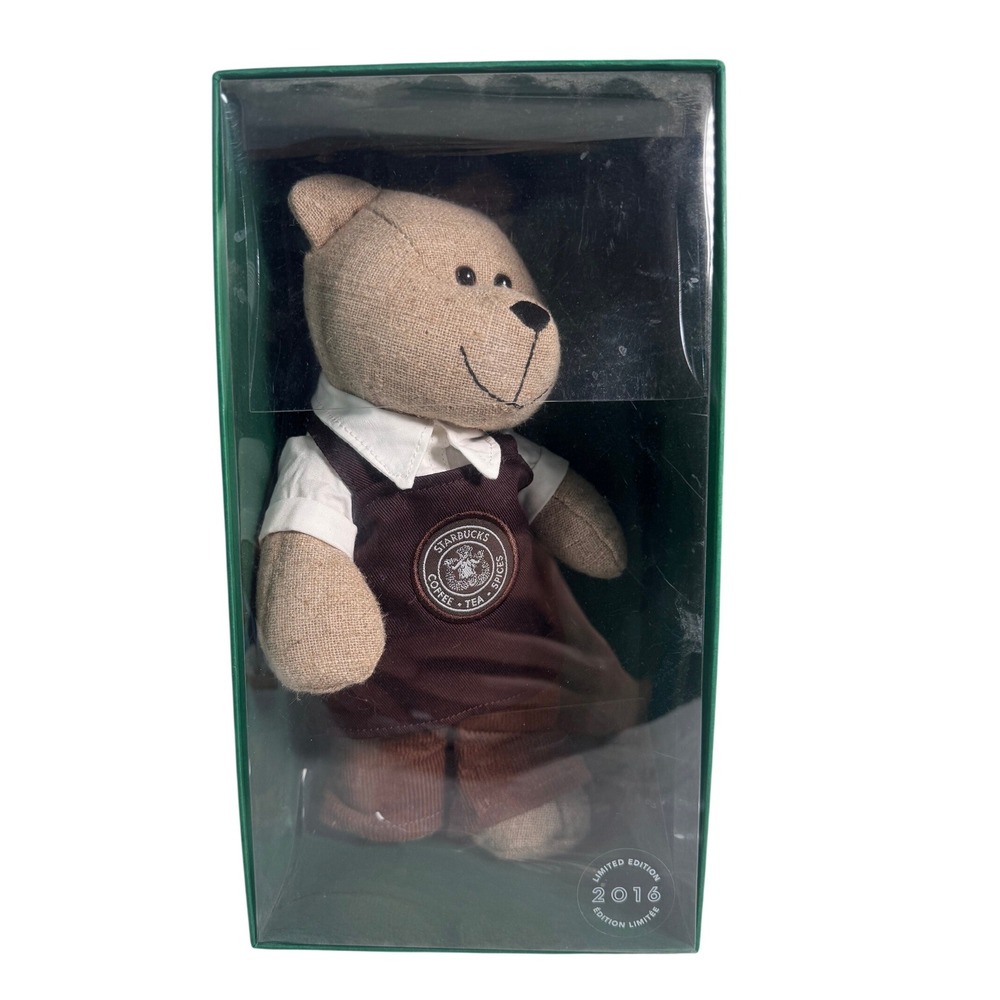 Starbucks 2016 Limited Edition Pike Place Bearista Bear Brown Apron NIB 11063432